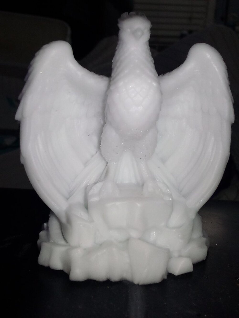 Handmade Phoenix Bird on Rock Statue